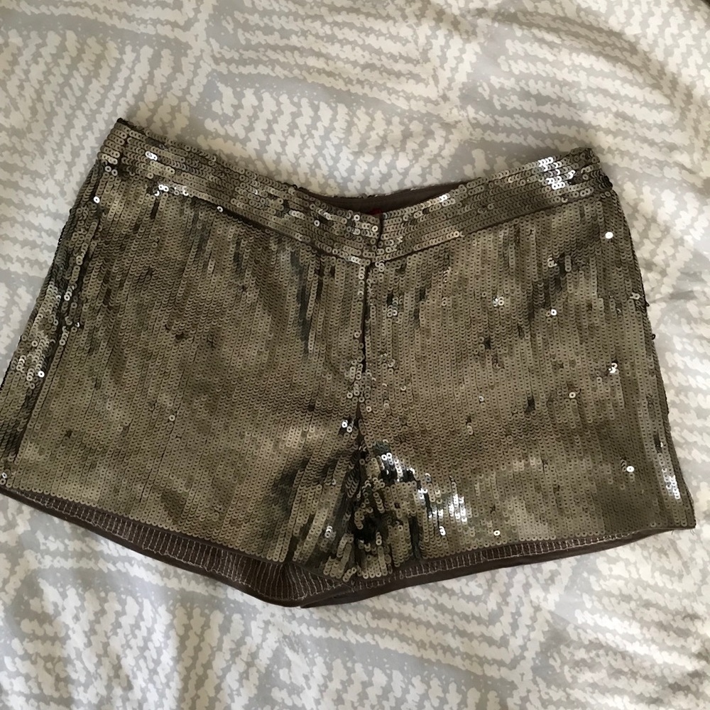 Akira Gold Sequined Shorts - Picture 1 of 3